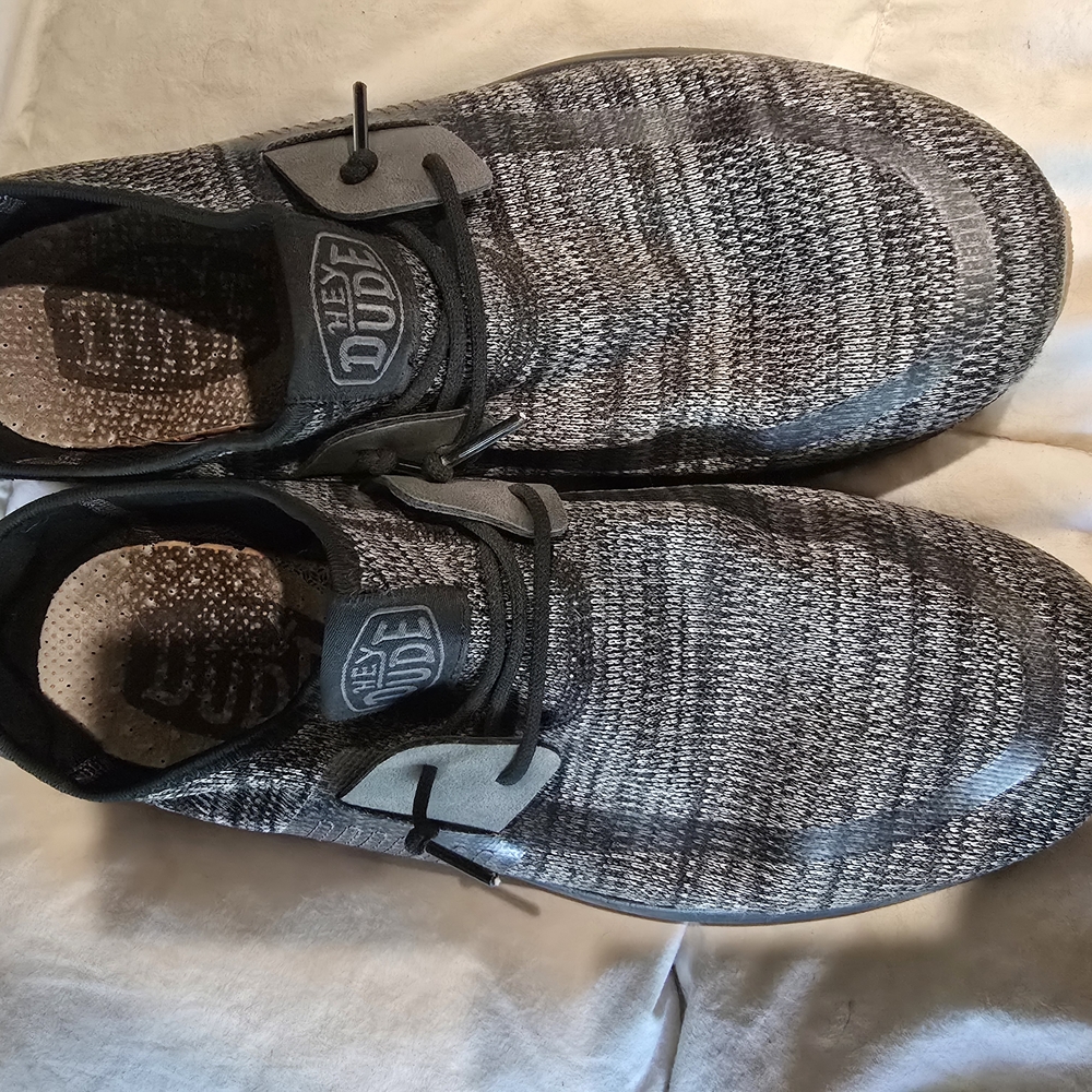 Hey Dude Gray and Black Slip-On Loafers